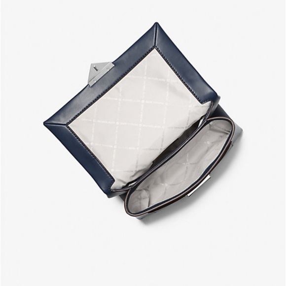 MK Cece Medium Shoulder Bag chain strap navy blue marine. NWT - Picture 2 of 4